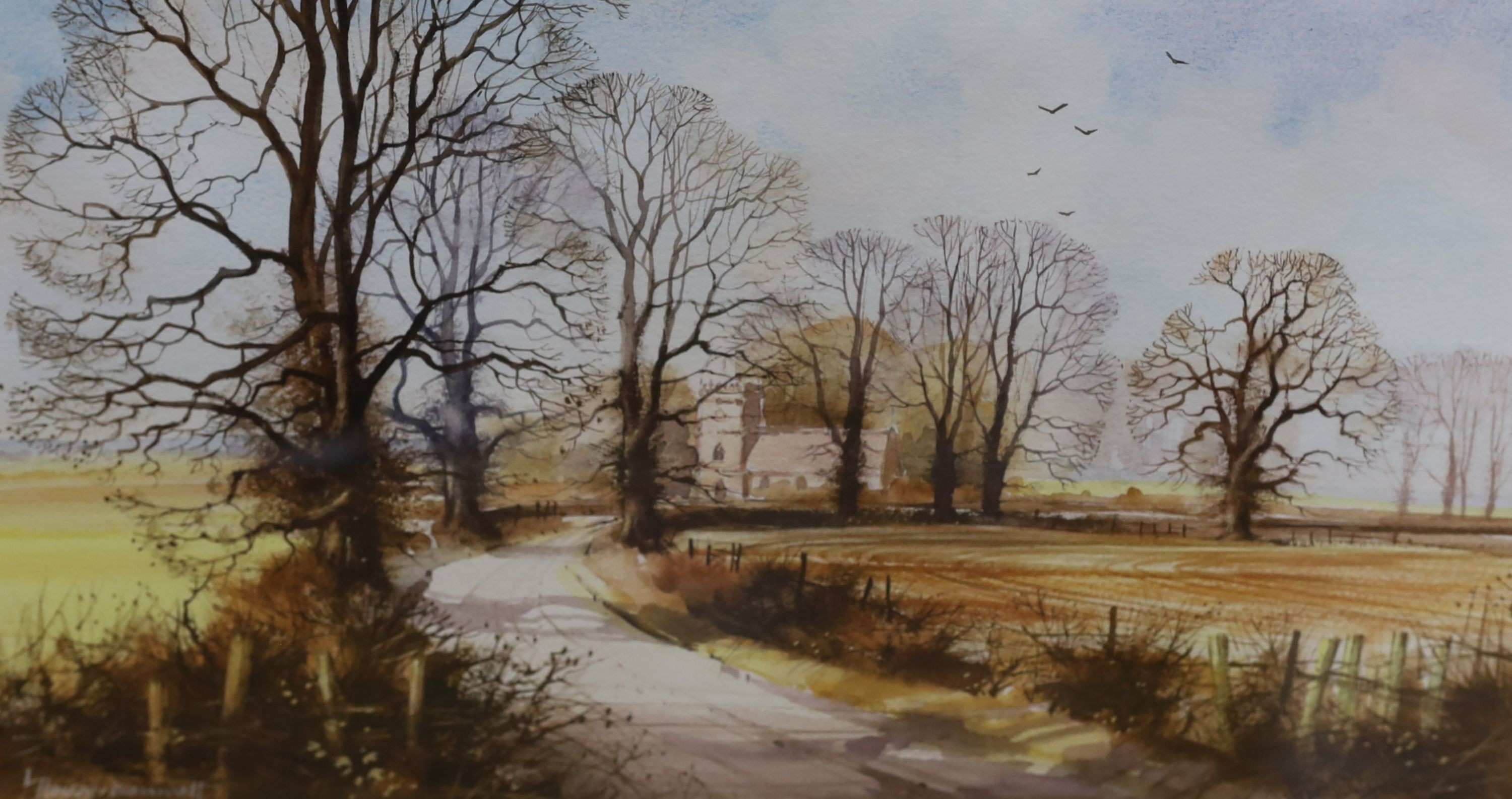 Lewis Howe-Bennett (b.1936), four watercolours, Autumn landscapes, signed, largest 26 x 42cm